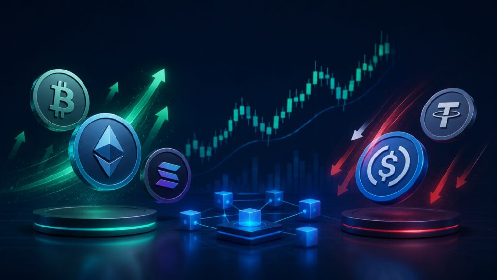 Defi Market Rises, Stablecoins Slip