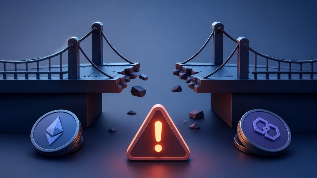 Broken crypto bridge warning