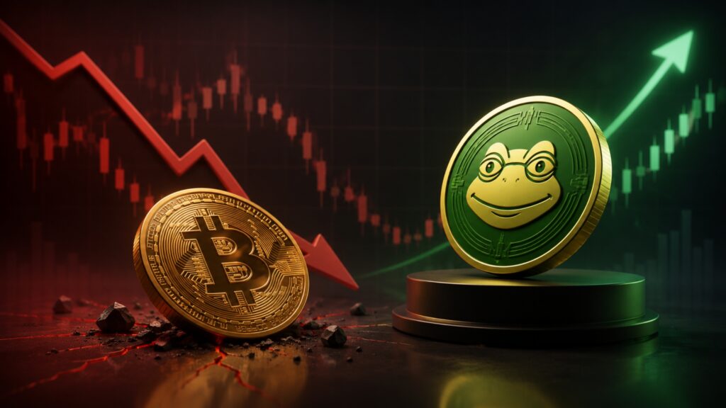 BTC Falls as Pepeto Rises