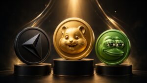Three crypto tokens shining