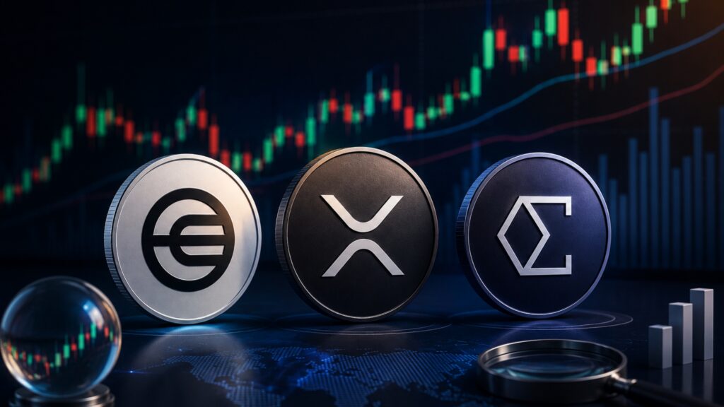 Traders analyzing crypto markets