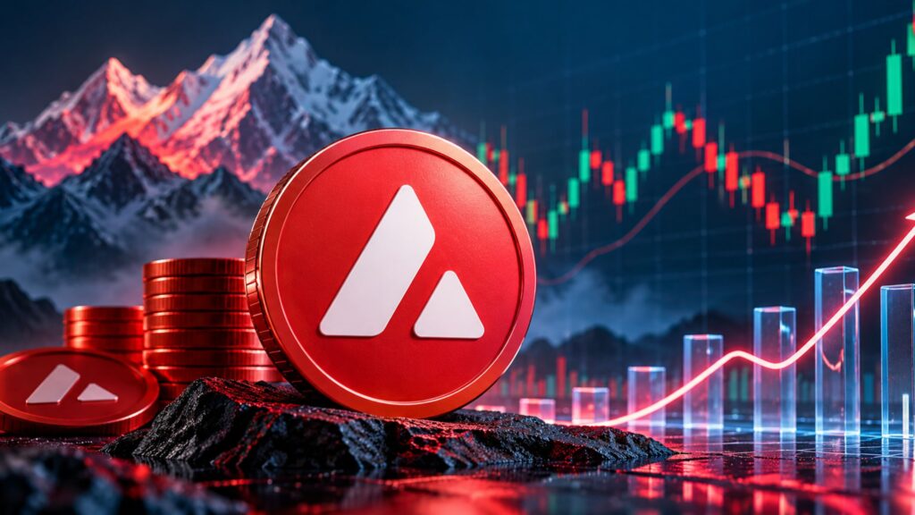 Avalanche coin with cryptocurrency market chart