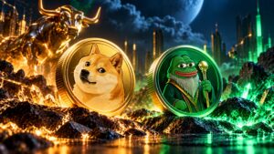Dogecoin and Pepeto tokens rise