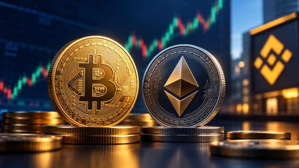 Bitcoin and Ethereum prices
