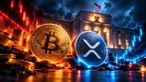 Bitcoin XRP coins showing crypto price volatility